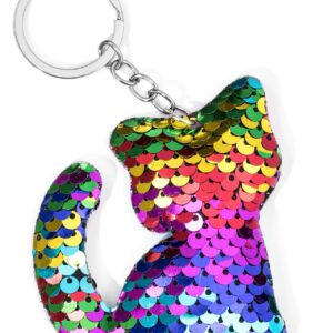 Keychain for KITTY rainbow sequins