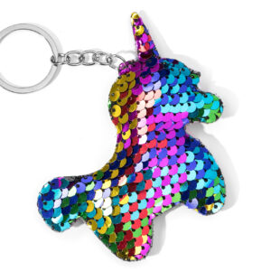 UNICORN rainbow sequin keychain